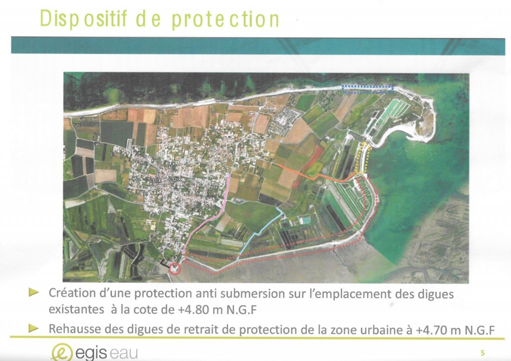 Digue de Loix - Carte du chantier - Source Egis Eau - mai 2014