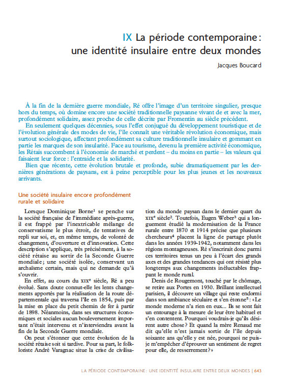 Chapitre XI - Livre Histoire de l'île de Ré