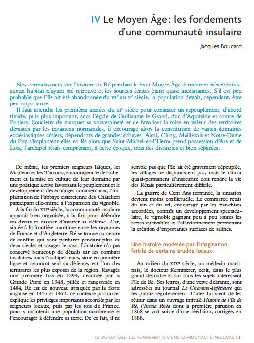 Chapitre IV - Livre Histoire de l'île de Ré