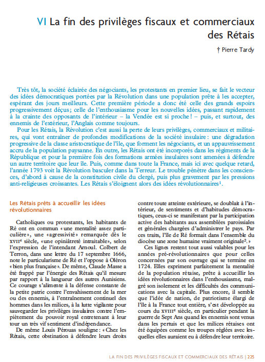 Chapitre VI - Livre Histoire de l'île de Ré