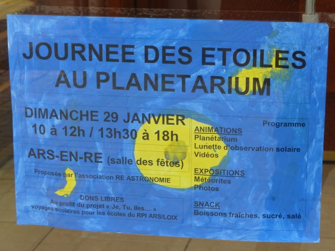 Je, tu, îles... Journée Planétarium Ré Astronomie - 29 janvier 2017