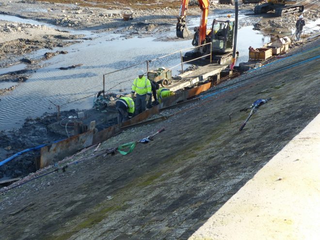 Port de la Flotte - Reconstruction du perré - 29 novembre 2016