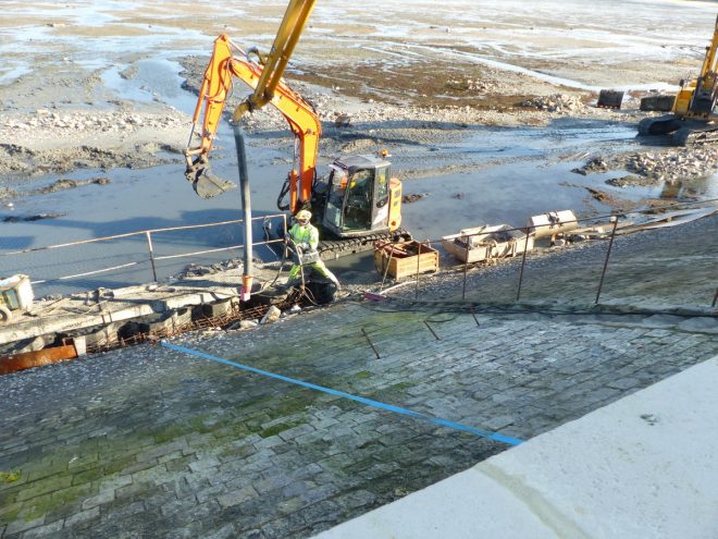 Port de la Flotte - Reconstruction du perré - 29 novembre 2016