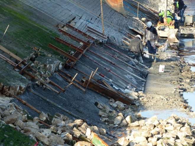 Port de la Flotte - Reconstruction du perré - 29 novembre 2016