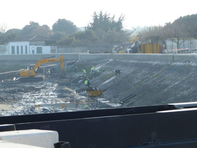 Port de la Flotte - Reconstruction du perré - 13 décembre 2016