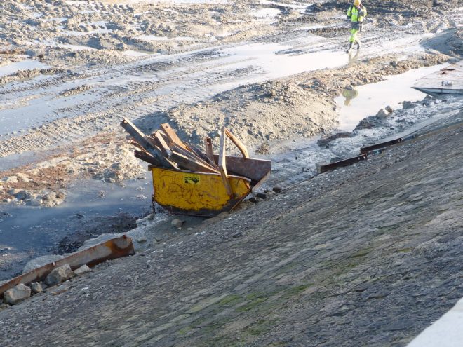 Port de la Flotte - Reconstruction du perré - 13 décembre 2016