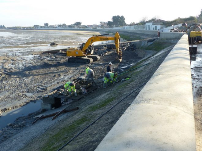 Port de la Flotte - Reconstruction du perré - 13 décembre 2016