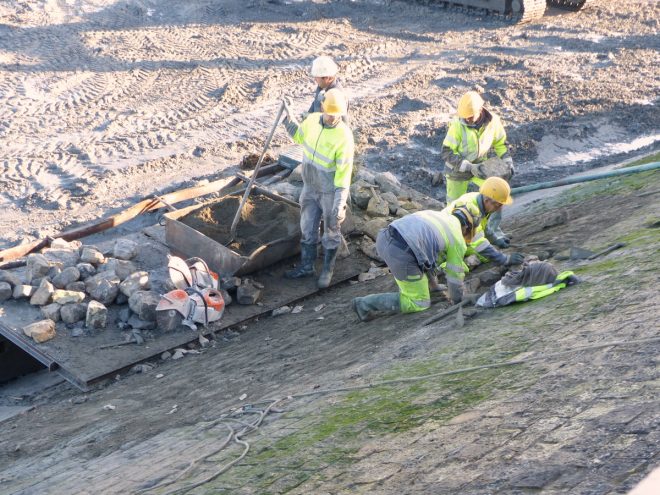 Port de la Flotte - Reconstruction du perré - 13 décembre 2016