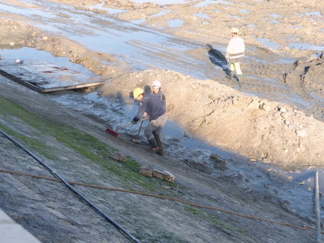 Port de la Flotte - Reconstruction du perré - 13 décembre 2016