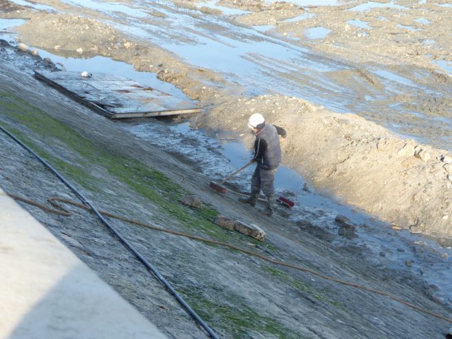 Port de la Flotte - Reconstruction du perré - 13 décembre 2016