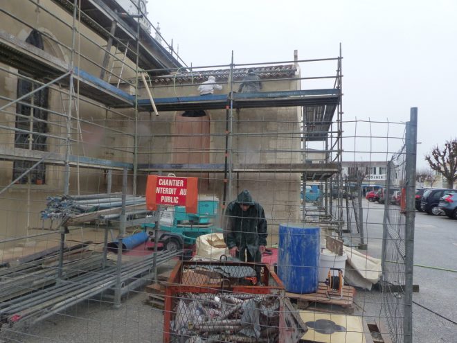 Ars-en-Ré - Travaux église - Chaulage des murs- 6 mars 2017