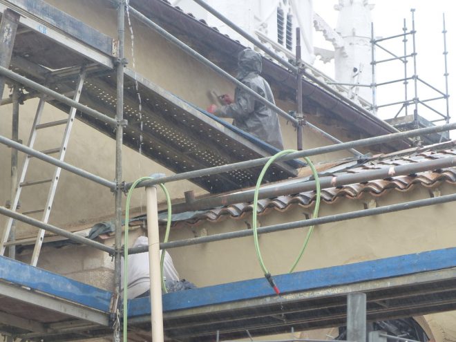 Ars-en-Ré - Travaux église - Chaulage des murs- 6 mars 2017