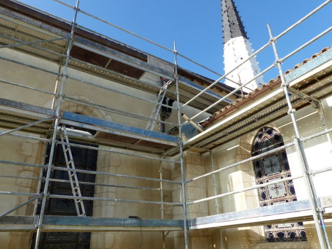 Ars-en-Ré - Travaux église - Chaulage des murs- 14 mars 2017