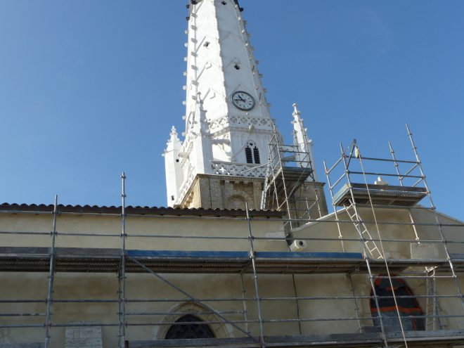Ars-en-Ré - Travaux église - Chaulage des murs- 14 mars 2017