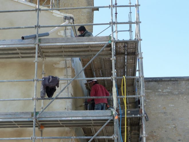 Ars-en-Ré - Travaux église - Chaulage des murs- 14 mars 2017