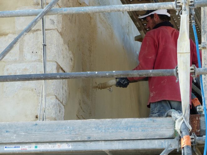 Ars-en-Ré - Travaux église - Chaulage des murs- 14 mars 2017