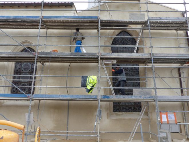 Ars-en-Ré - Travaux église - Chaulage des murs- 20 mars 2017