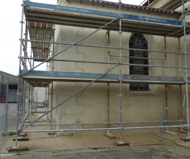 Ars-en-Ré - Travaux église - Chaulage des murs- 20 mars 2017