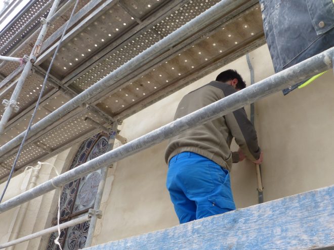 Ars-en-Ré - Travaux église - Chaulage des murs- 20 mars 2017