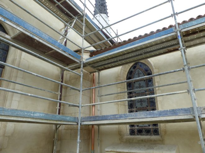 Ars-en-Ré - Travaux église - Etanchéité murs - 20 mars 2017