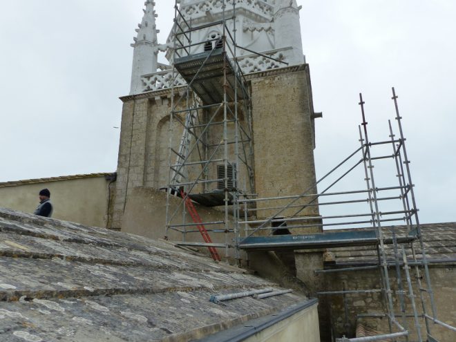 Ars-en-Ré - Travaux église - Etanchéité escalier - 20 mars 2017