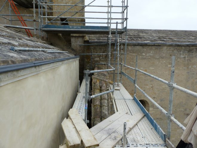 Ars-en-Ré - Travaux église - Etanchéité escalier - 20 mars 2017