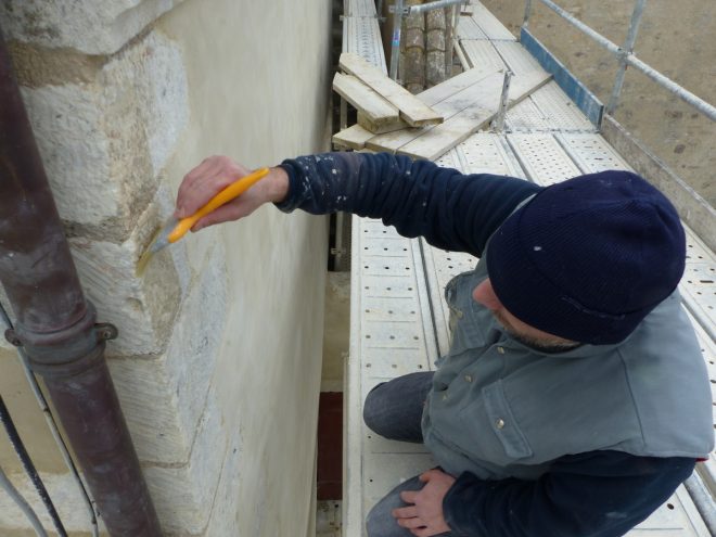 Ars-en-Ré - Travaux église - Chaulage des murs- 20 mars 2017