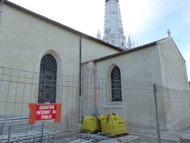 Ars-en-Ré - Travaux église - Chaulage des murs- 21 mars 2017