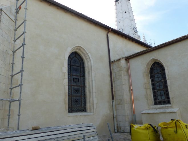 Ars-en-Ré - Travaux église - Etanchéité murs - 21 mars 2017