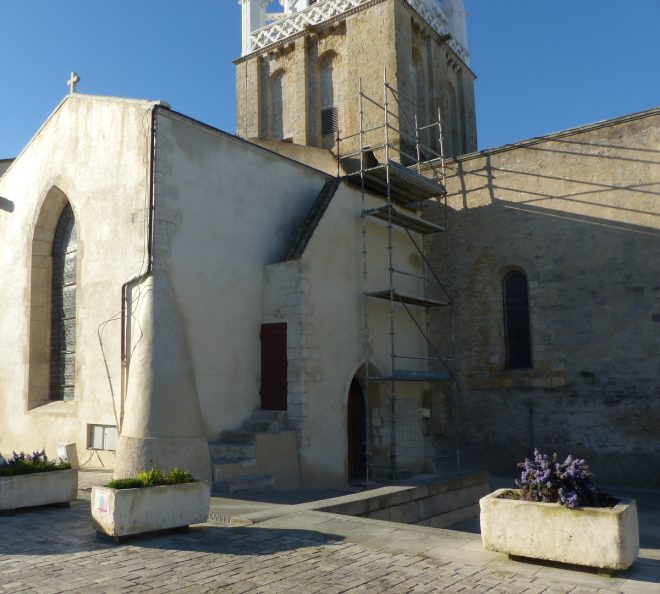 Ars-en-Ré - Travaux église - Etanchéité escalier - 3 avril 2017