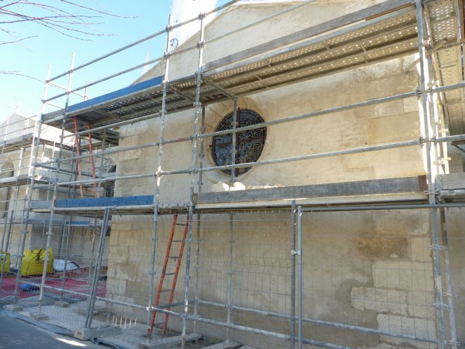 Ars-en-Ré - Travaux église - Chaulage des murs- 3 avril 2017