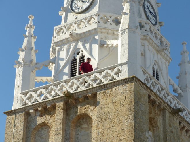 Ars-en-Ré - Travaux église - Etanchéité escalier - 3 avril 2017