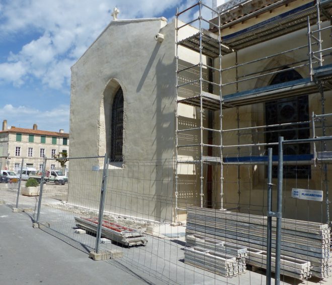 Ars-en-Ré - Travaux église - Chaulage des murs- 5 mai 2017
