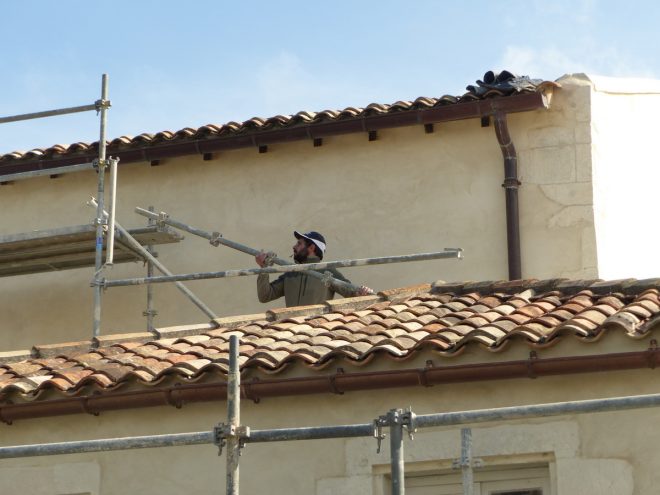 Ars-en-Ré - Travaux église - Chaulage des murs- 9 mai 2017