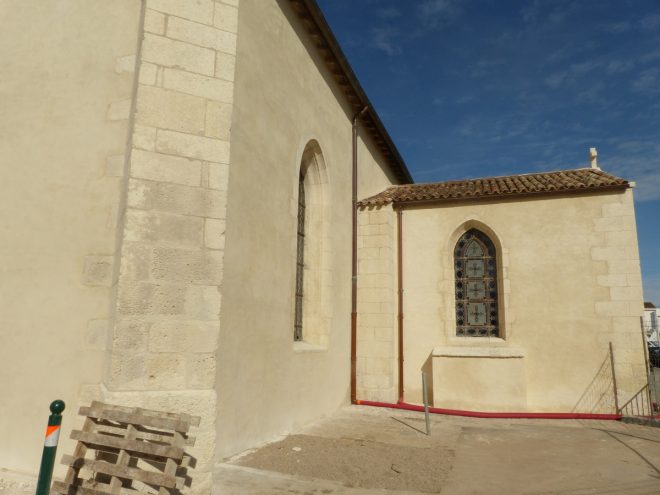 Ars-en-Ré - Travaux église - Etanchéité murs -15 mai 2017