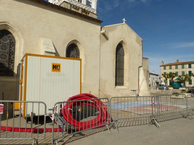 Ars-en-Ré - Travaux église - Chaulage des murs- 15 mai 2017