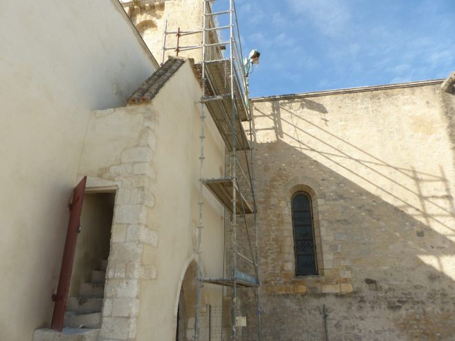 Ars-en-Ré - Travaux église - Etanchéité escalier - 15 mai 2017