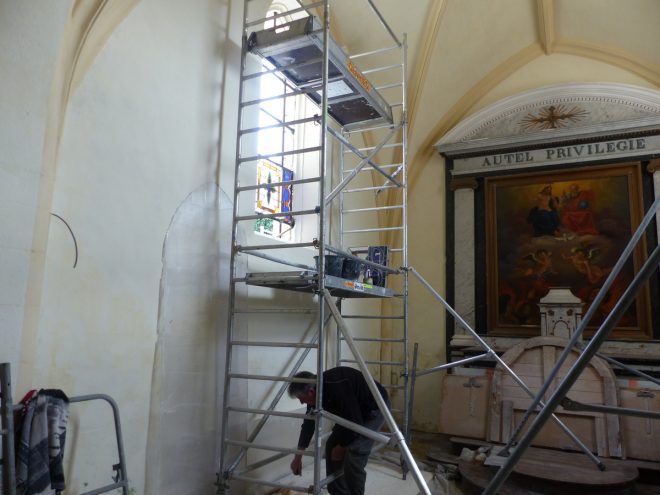 Ars-en-Ré - Travaux église - Vitraux - 14 juin 2018