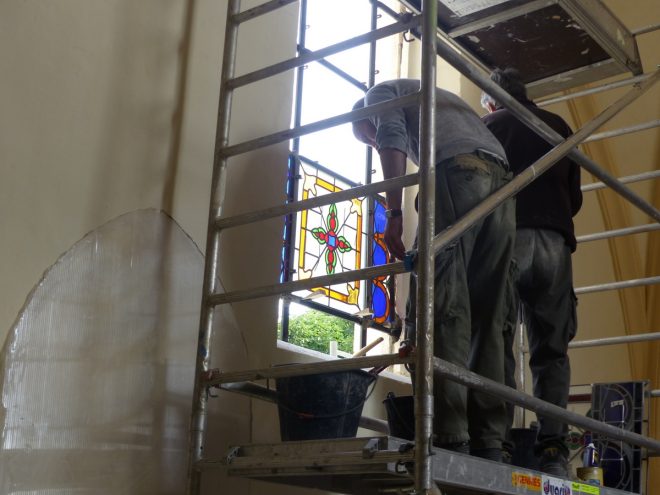 Ars-en-Ré - Travaux église - Vitraux - 14 juin 2018