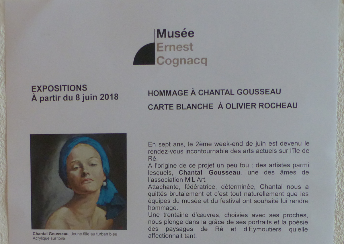Musée Ernest Cognacq - Expo Chantal Gousseau - juin à octobre 2018