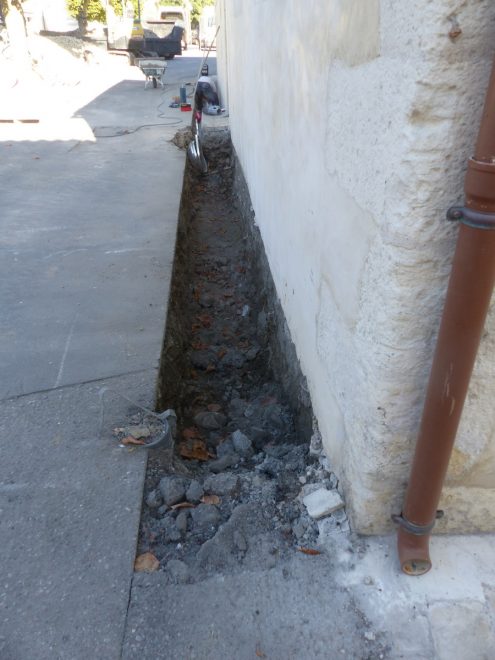 Ars-en-Ré - Eglise - Drainage 1ère phase Sud - 17 septembre 2018