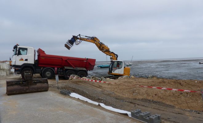 Rivedoux-Plage - Travaux digue - Muret droit - 18 octobre 2018