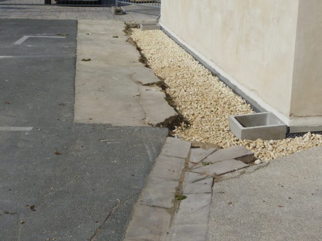 Eglise Ars - Travaux de drainage - Petit calcaire - 8 octobre 2018