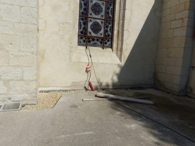 Eglise Ars - Travaux de drainage - Petit calcaire - 8 octobre 2018