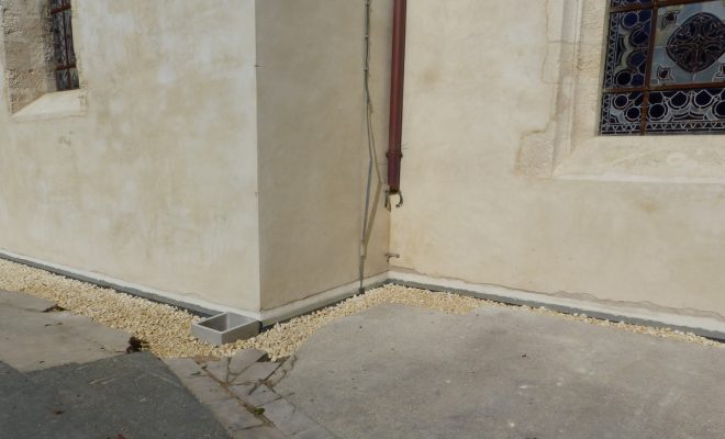 Eglise Ars - Travaux de drainage - Petit calcaire - 8 octobre 2018