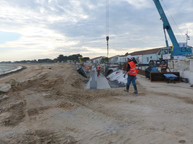 Rivedoux-Plage - Travaux digue - Muret droit - 18 octobre 2018