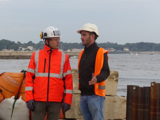 Rivedoux-Plage - Travaux digue - Equipe - 18 octobre 2018