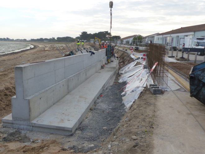 Rivedoux-Plage - Travaux digue - Muret droit - 18 octobre 2018