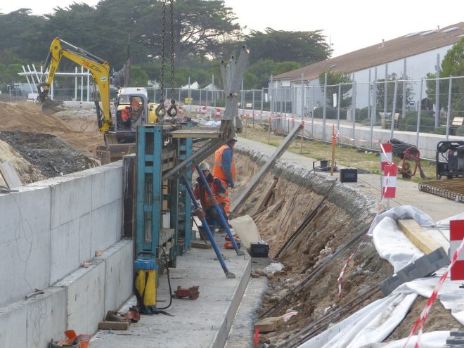 Rivedoux-Plage - Travaux digue - Muret droit - 18 octobre 2018