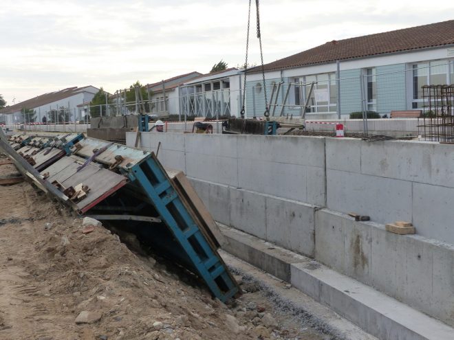 Rivedoux-Plage - Travaux digue - Muret droit - 18 octobre 2018